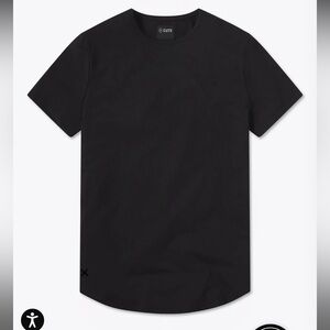 Men’s Large Cuts Curved Hem Tee Black